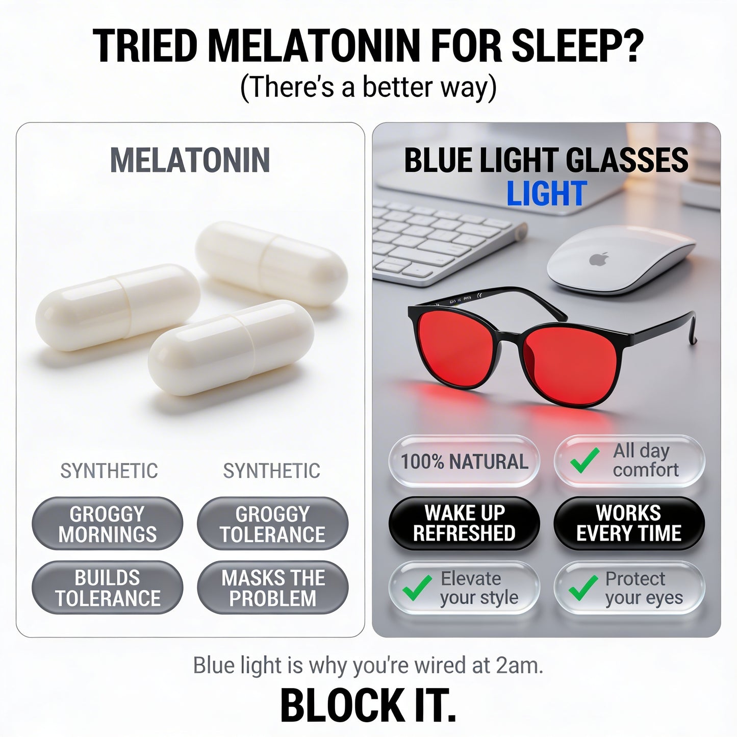 Flow® Unisex Red Lens Blue Light Glasses